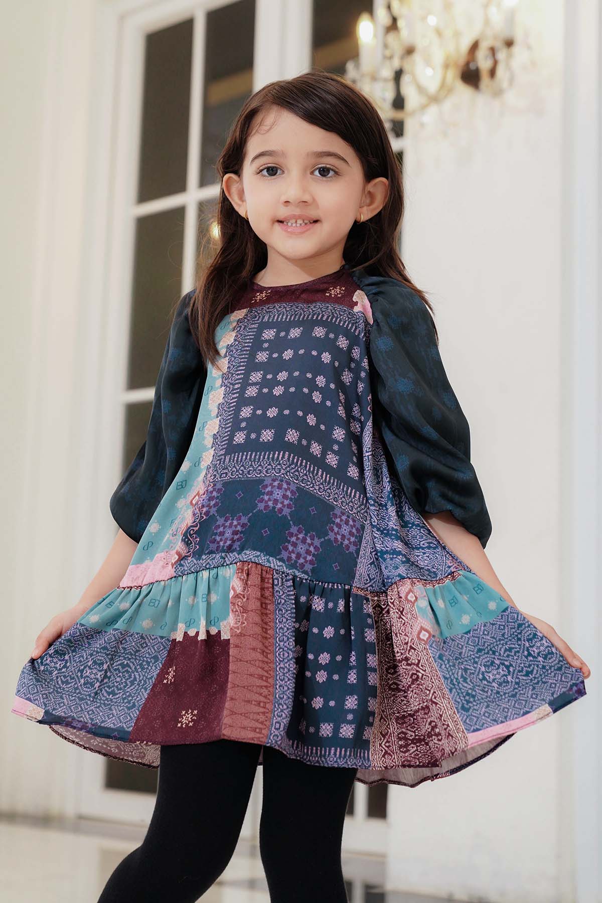 Benang Pelangi Prado Kids Dress - Navy