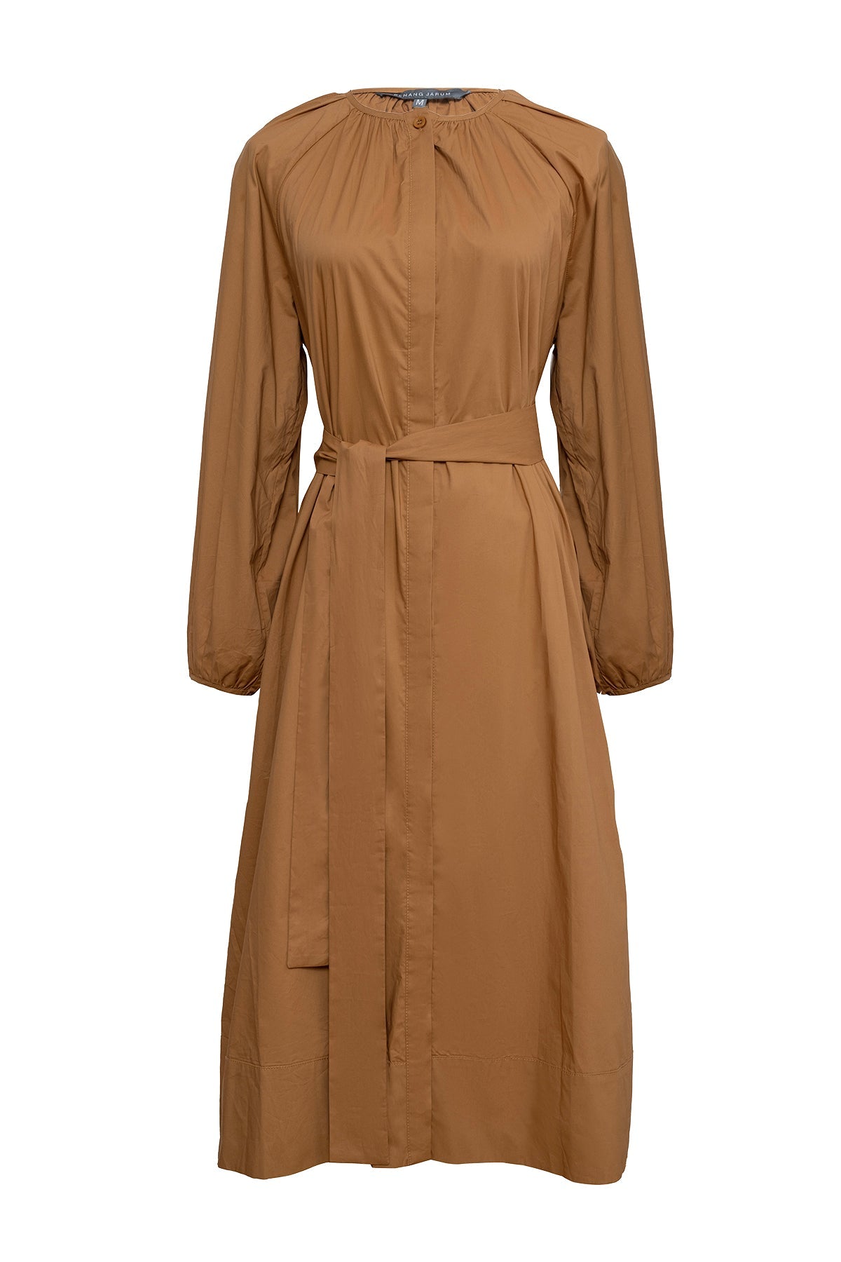 Poplin Midi Dress - Caramel