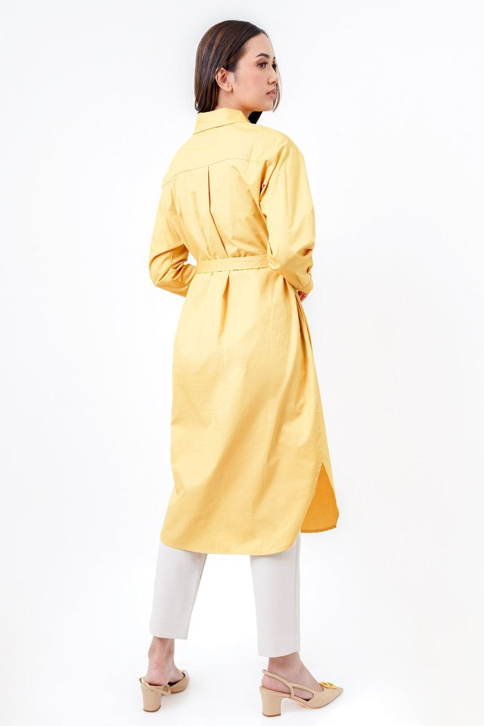 Liona Shirt Dress - Yellow