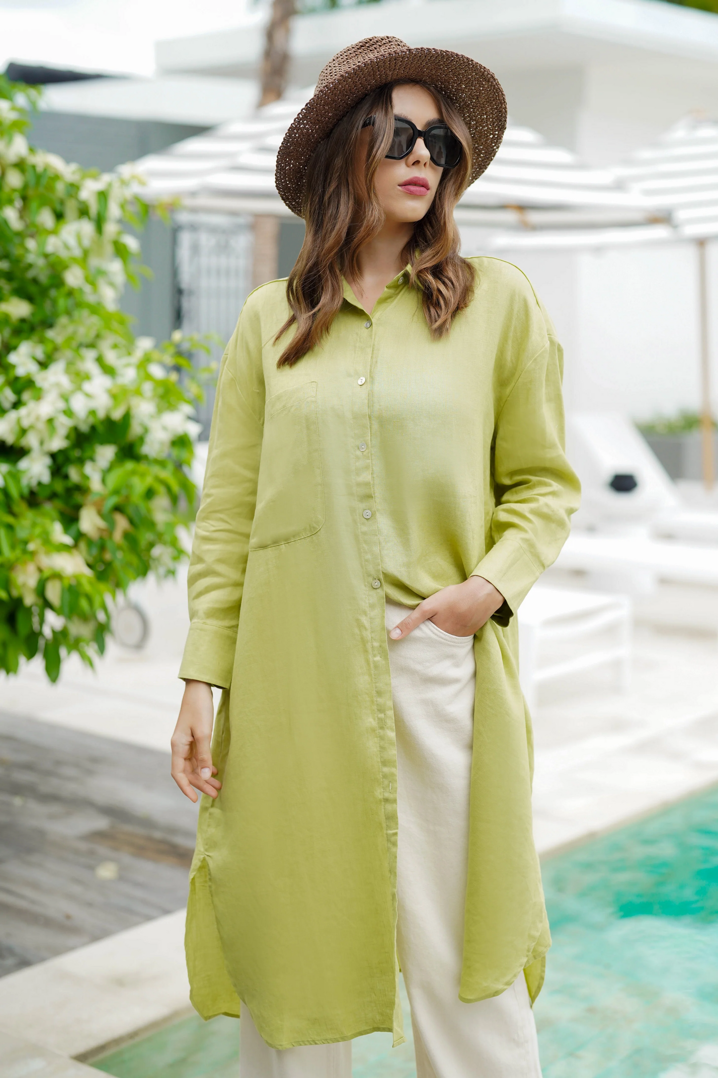 Dara Shirt Dress - Green