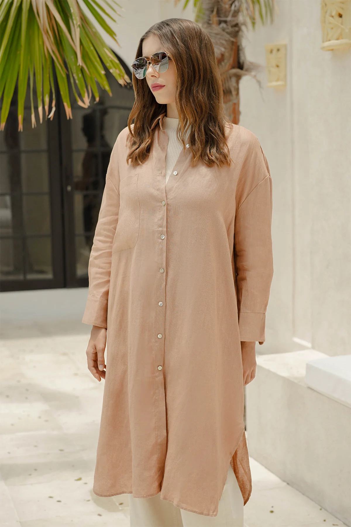 Dara Shirt Dress - Brown