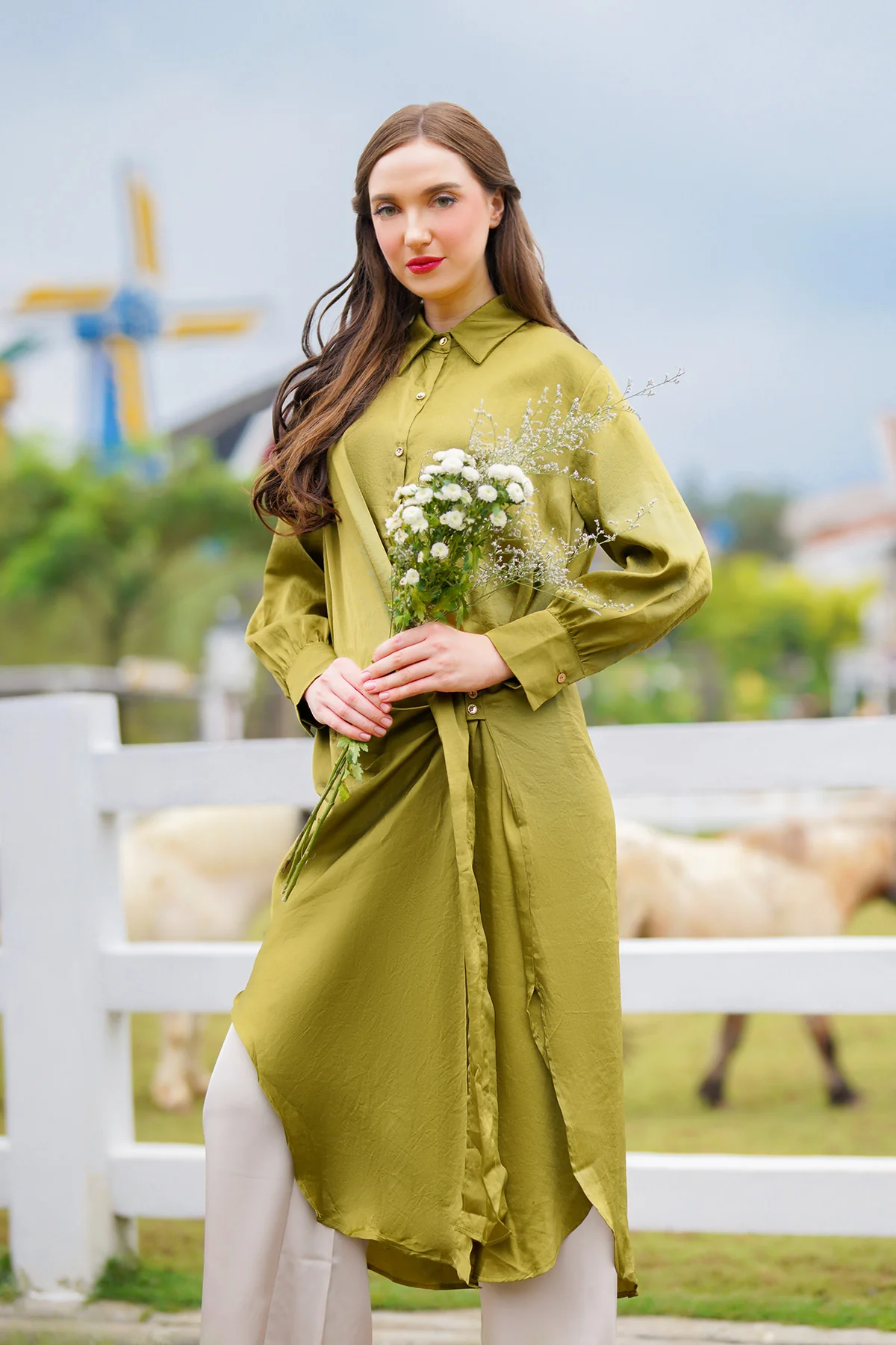 Ellie Shirt Dress - Olive