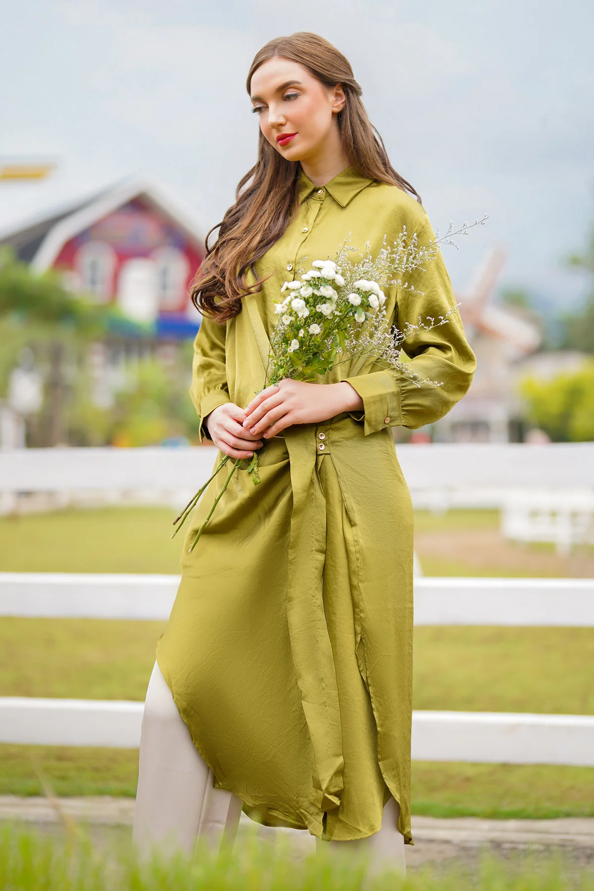 Ellie Shirt Dress - Olive