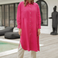 Dara Shirt Dress - Fuschia