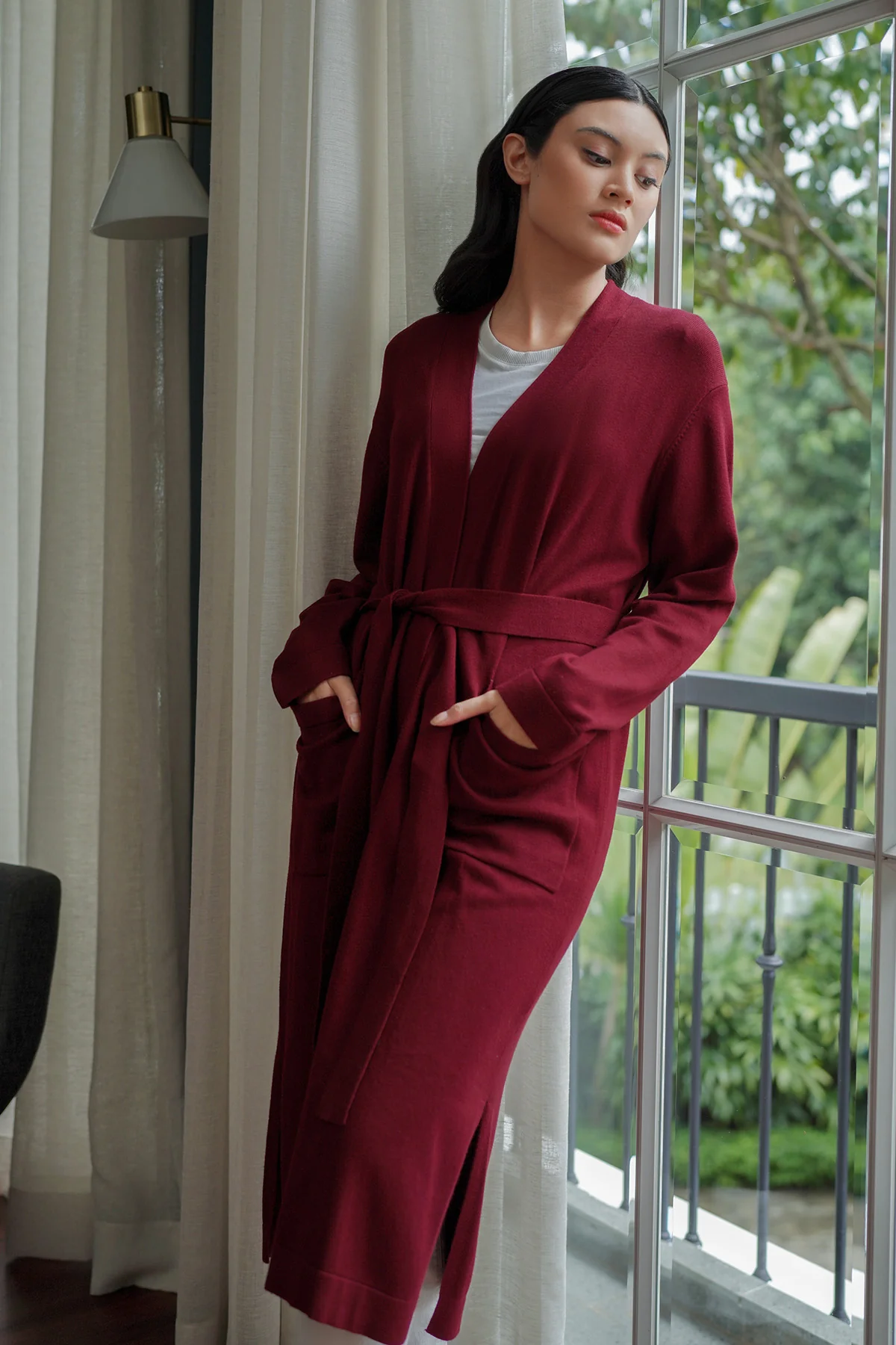 Jazzy Long Cardigan - Red