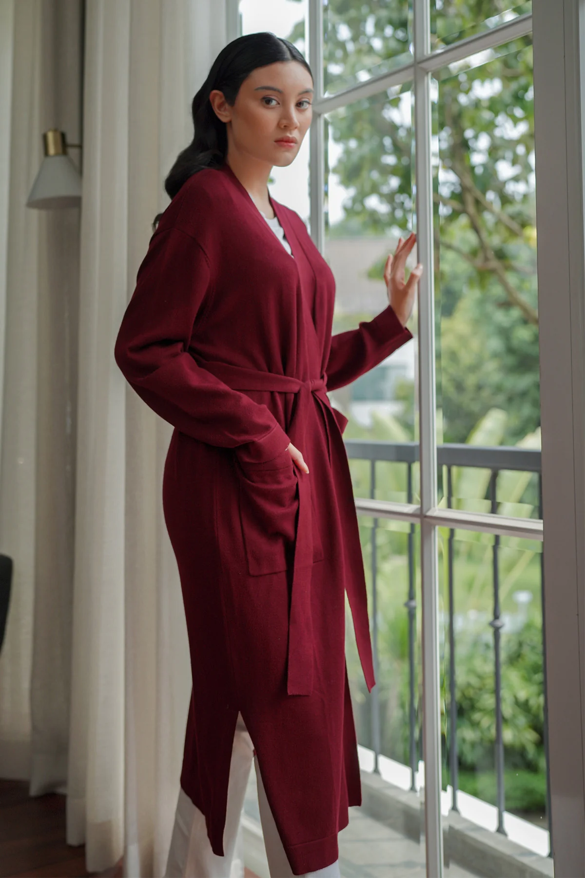 Jazzy Long Cardigan - Red