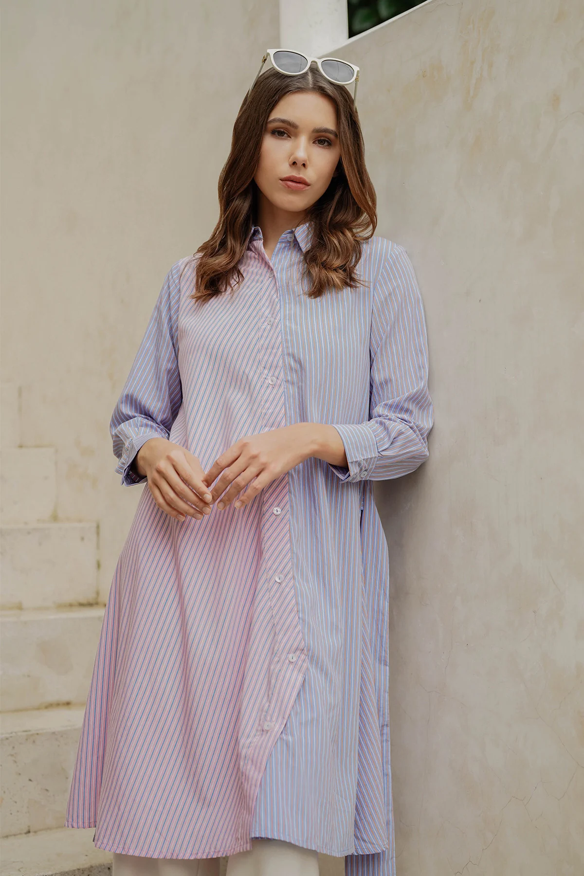 Debby Tunic - Blue/Pink