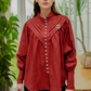 Celiana Shirt with Ruffle - Maroon