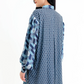 Arnia Mix Fabric Long Shirt - Blue