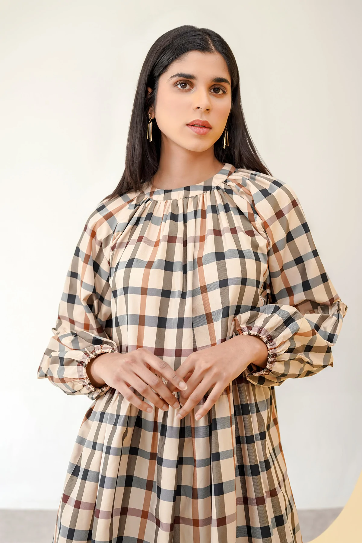 Adeline Top - Brown Plaid