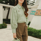 Amanda Shirt with Puff Sleeve - Sage