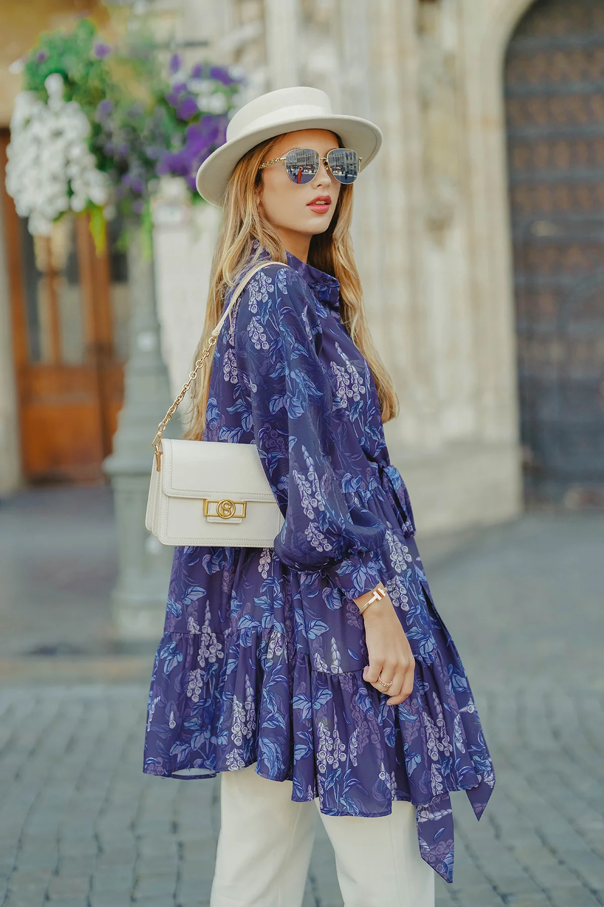 Sweet Pea Tunic with Knot - Navy