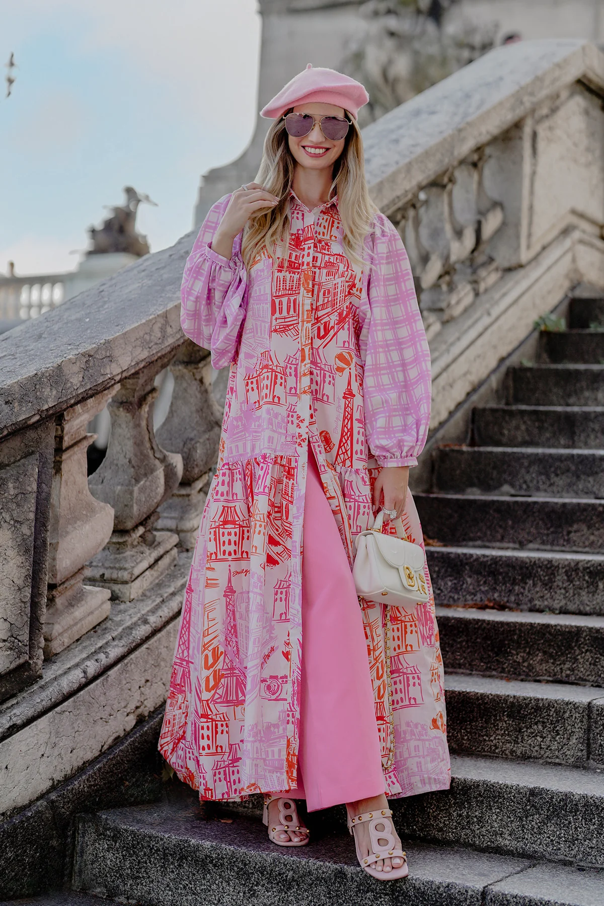 Emily Frilled Maxi Dress - Pink