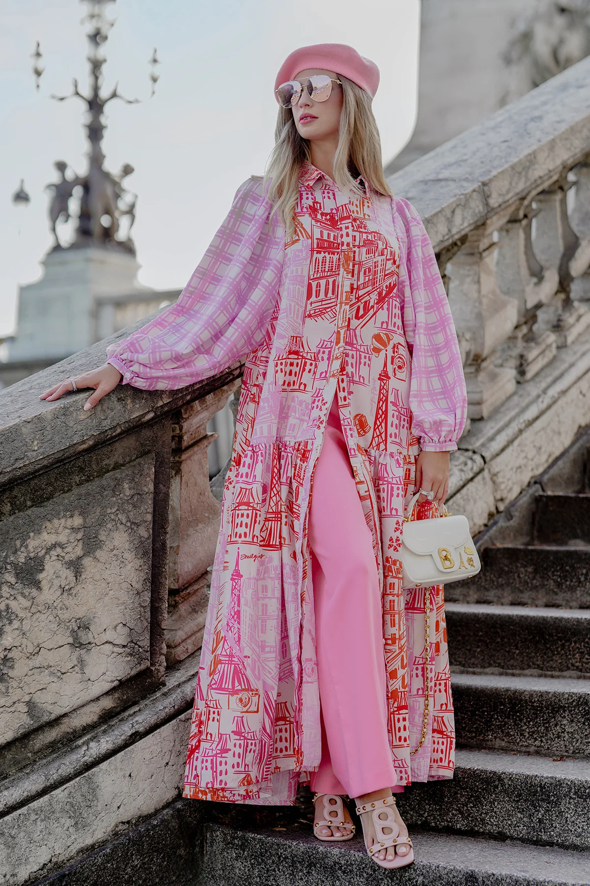 Emily Frilled Maxi Dress - Pink