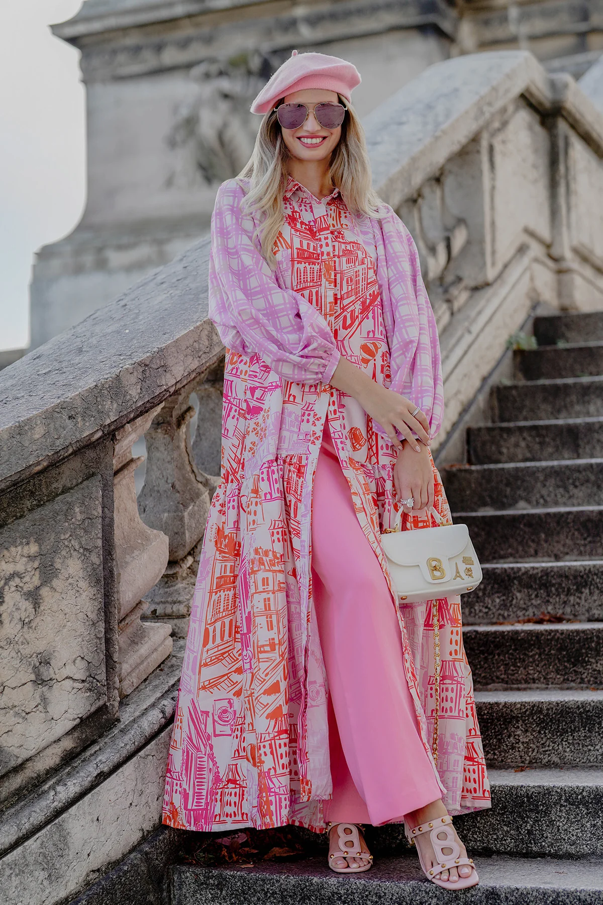 Emily Frilled Maxi Dress - Pink