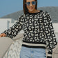 Monogram Bell Sleeve Sweater - Oreo