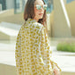 Monogram Gathered Blouse - Mustard