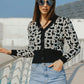 Monogram Waisted Crop Puffy Cardigan - Ebony