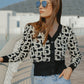 Monogram Waisted Crop Puffy Cardigan - Ebony