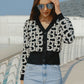 Monogram Waisted Crop Puffy Cardigan - Ebony