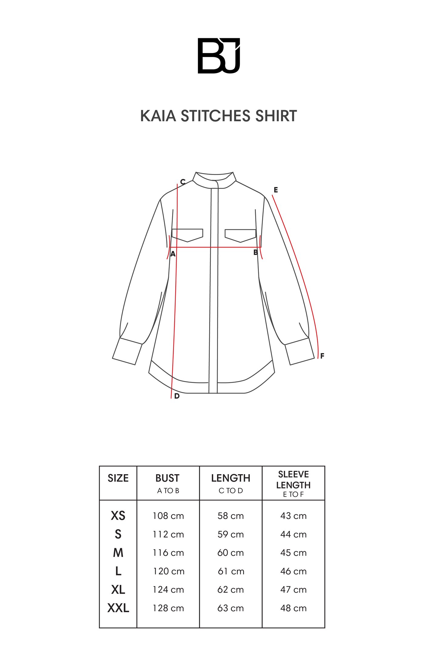 Kaia Stitches Shirt - Black