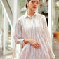 Savanna Ruffle Shirt - Orange Stripes