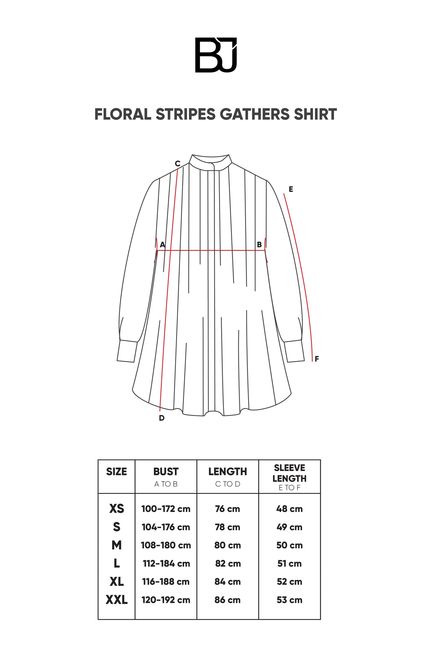 Floral Stripes Gathers Shirt - Black