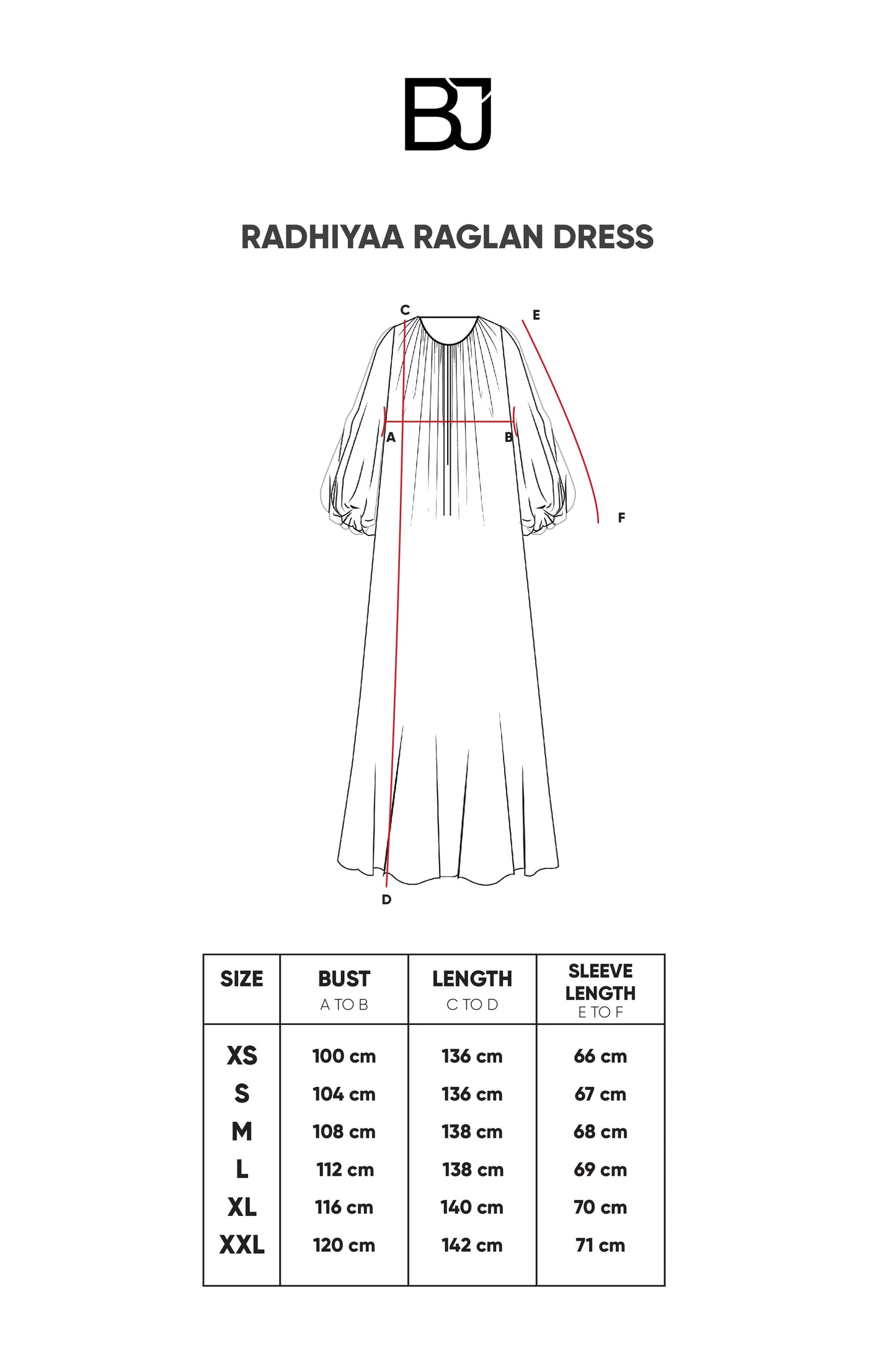 Radhiyaa Raglan Dress - Black
