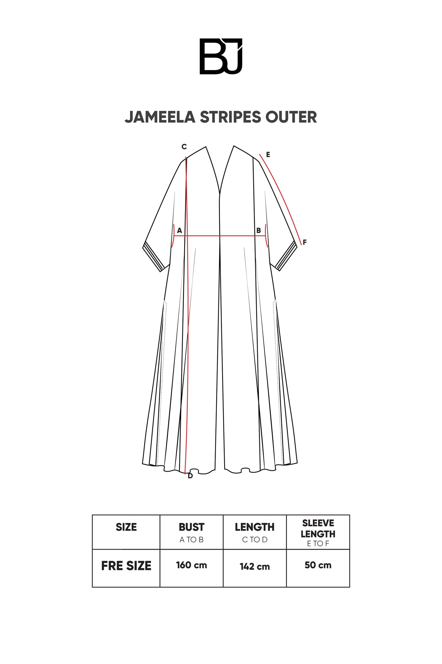 Jameela Stripes Outer - Gold