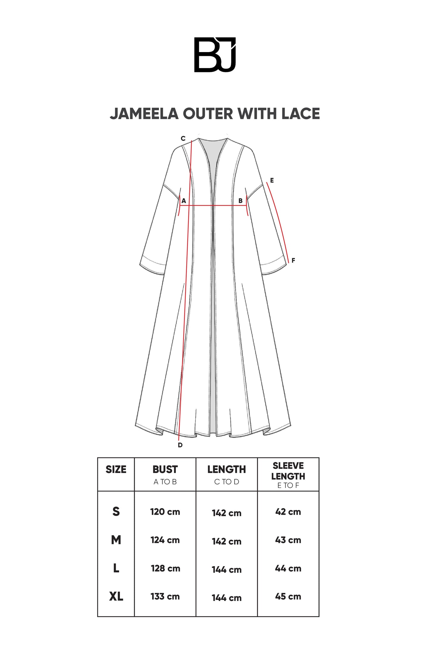 Jameela Outer With Lace - Grey