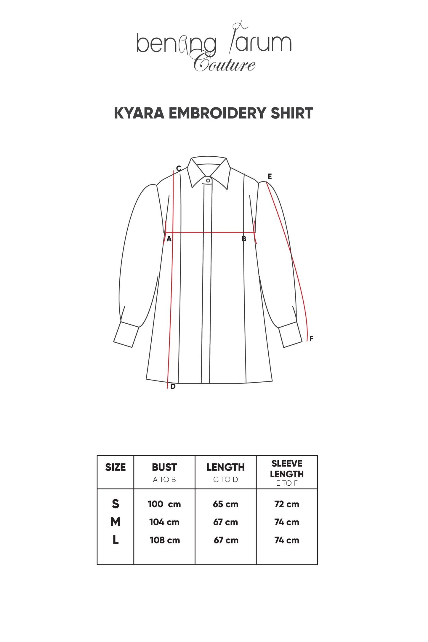 Kyara Embroidery Shirt - White