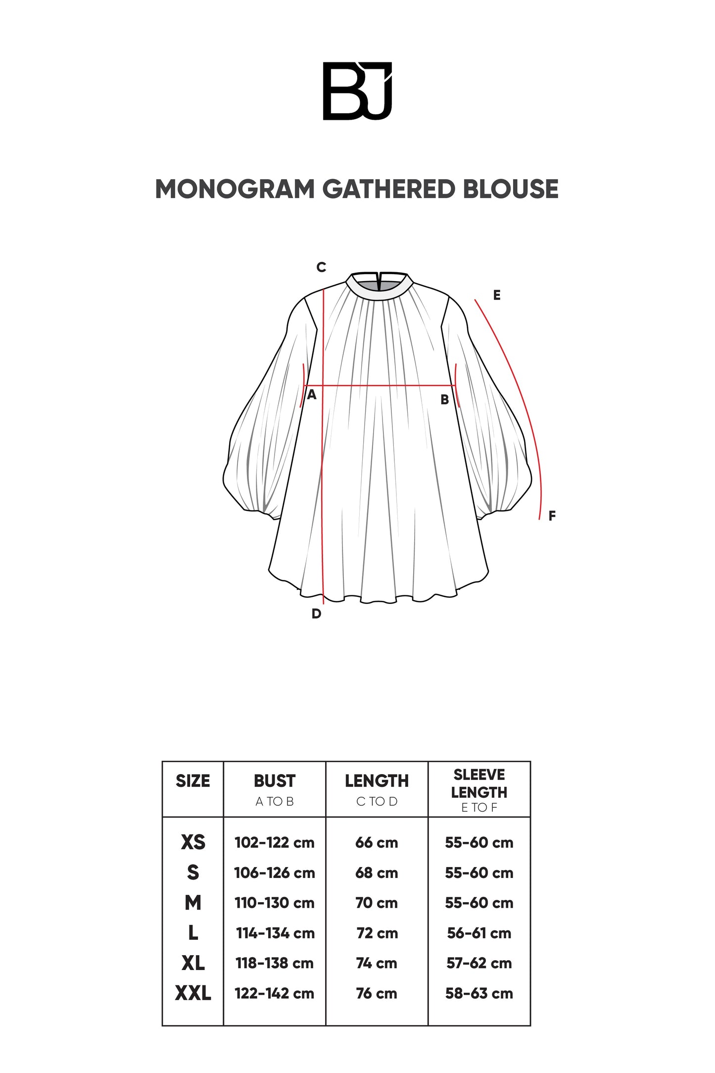 Monogram Gathered Blouse - Blue