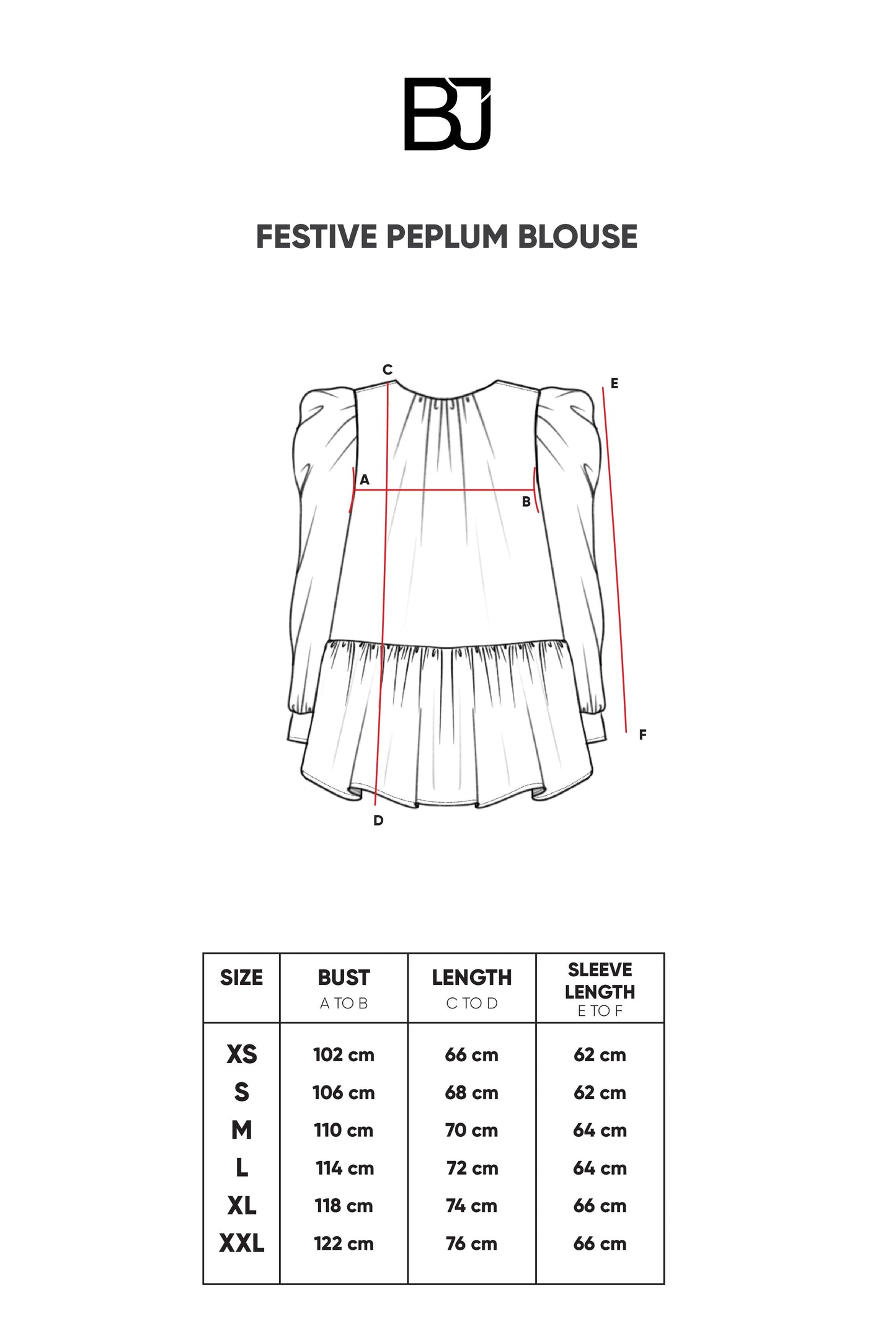 Festive Peplum Blouse - Blue