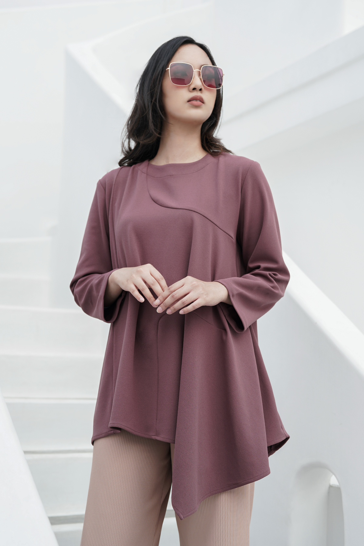 Plum Vivy Blouse