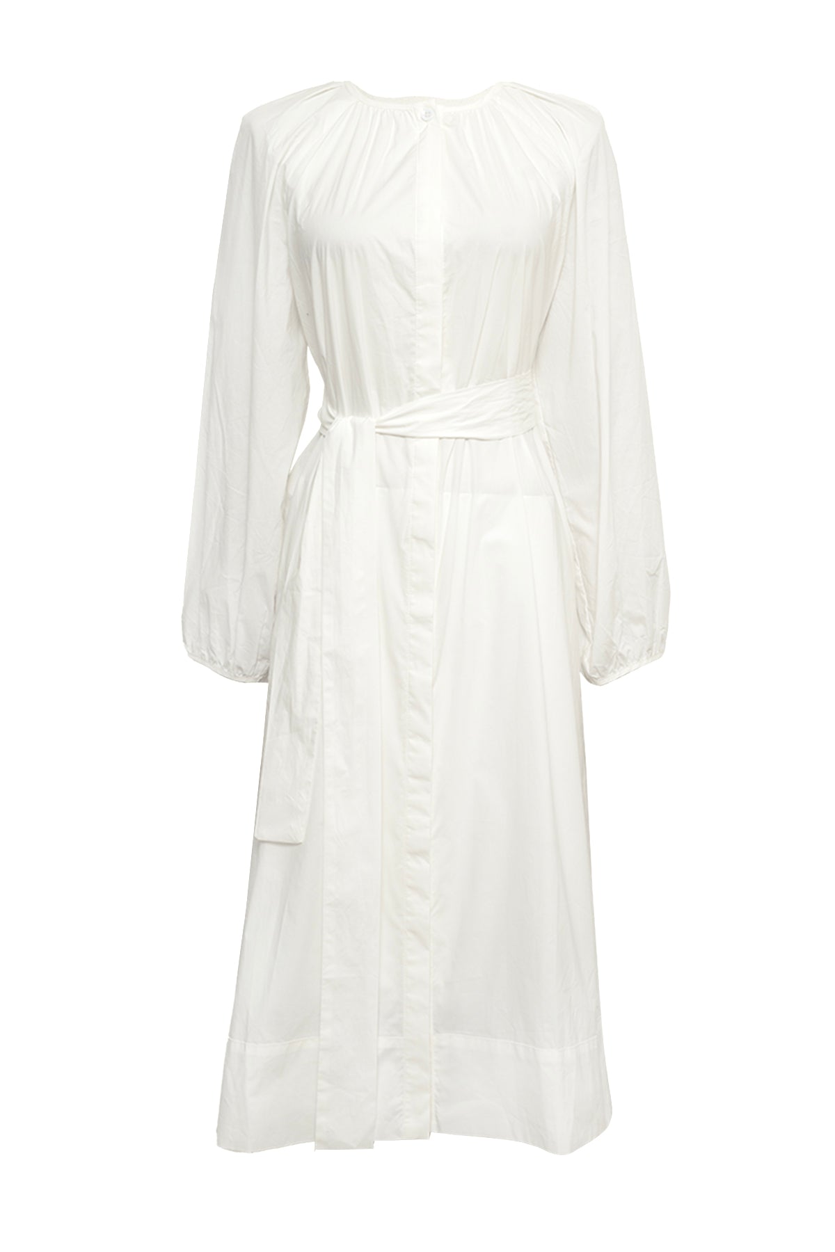 Poplin Midi Dress - Broken White